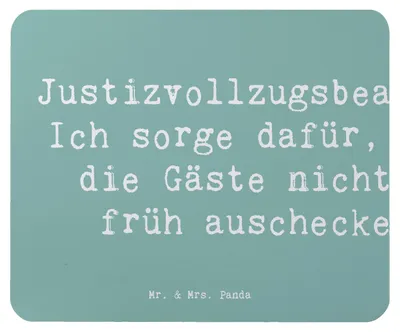 Produktbild von Mr. & Mrs. Panda Mauspad Spruch Justizvollzugsbeamter Spaß - Meeresbrise - Geschenk, Beruf, Resozialisierung, computer mousepad, berufliche Programme, Strafvollzug