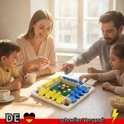 Produktbild von Würfelbrettspiel aus Holz Shut The Box für 4-Spieler Klappen und Würfelspiel