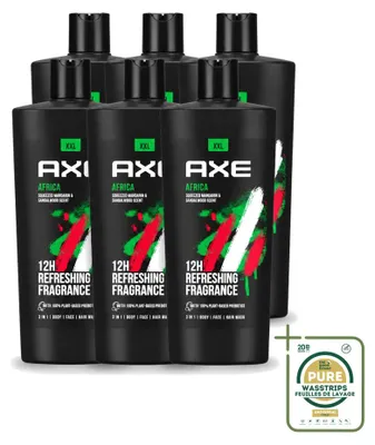 Produktbild von 6 x AXE Douchegel Africa - 700 ml - Vorratspackung - 6 Stücke