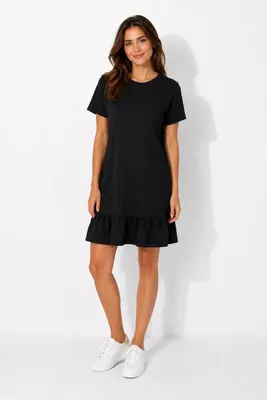 Produktbild von Freizeitkleid für Damen aus Baumwolle, Schwarz