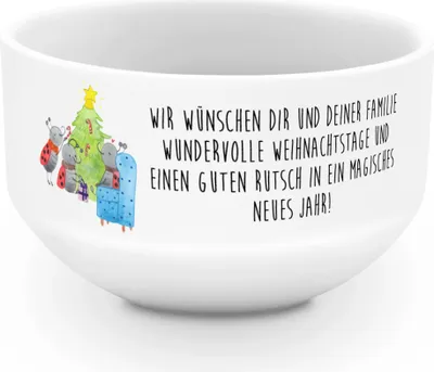 Produktbild von Mr. & Mrs. Panda schale Weihnachten Smörle - Weiß - Geschenk, Müslischale, Obstschale, Weihnachtsbaum, Tannennadeln, Snackschale, reisschale, Schüssel, Pfefferminzstange