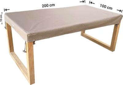 Produktbild von Raffles Covers Schutzhülle für Tischplatte 200 x 100 cm | Atmungsaktiv | Wasserdicht | UV-beständig | Doppelnähte | Elastischer Kordelzug