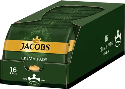 Produktbild von Jacobs Kaffeepads Crema Pads 5er Pack, Klassisch, Kaffee, 80 Pads
