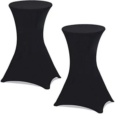 Image de Ensemble de 2 housses de table noires, pliables, de 105 cm