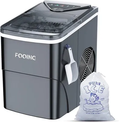 Obrázok produktu pre Stroj na výrobu ľadových kociek s funkciou samočistenia – 15 kg/24 hodín, 9 kociek za 6 minút, tichý a kompaktný