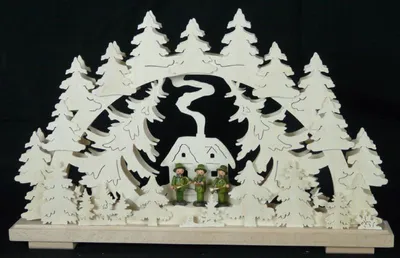 Produktbild von Schwibbogen mit Jägertrio und Beleuchtung BxHxT 50x30x7cm NEU