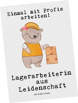 Produktbild von Mr. & Mrs. Panda Postkarte Lagerarbeiterin Leidenschaft - Weiß - Geschenk, Fachlageristin, Postkarten, Ansichtskarte, bildkarte, Ausbildung, Lustig, Fotokarte, Grußkarte