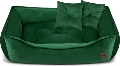 Produktbild von Premium Hundebett & Katzenbett MARCO aus Velvet –  Haustier-Sofa, Weich, Elegant, Komfortabel,  Poland, Grün 50x70cm