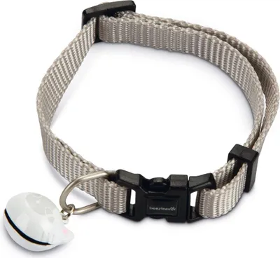 Produktbild von Beeztees Uni - Katzenhalsband - Nylon - hellgrau - 30x1x0,2 cm