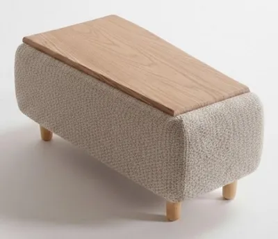 Produktbild von 2-Sitzer-Sofa Zwischentisch Beige Farbe Moderner Stil Holzbeine Neu