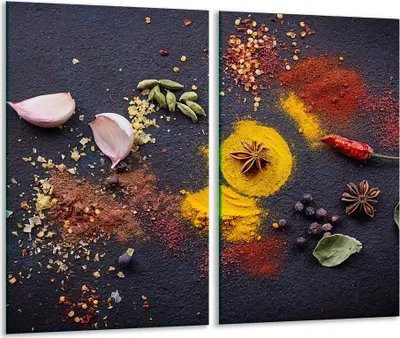 Image de Plaques de recouvrement pour cuisinière 2 pièces 30x52 Couverture pour plaque vitrocéramique verre épices
