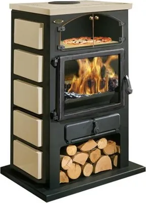 Image de Poêle à bois fonte 12kw noir - Godin - 350104000338 - chamonix