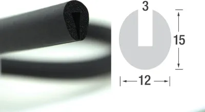 Produktbild von V10 Fassungsprofil EPDM Moosgummi Gummiprofil Gummidichtung Rundschnur mit Schlitz