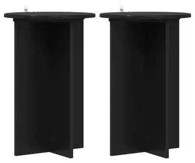 Productafbeelding van vidaXL Plantenstandaard, 2 stuks, zwart, Ø40 x 60 cm, houtvezel