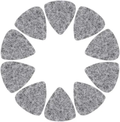 Immagine prodotto di Plettri in feltro di lana, spessore 3 mm, confezione da 10 pezzi, colore grigio, per chitarra e ukulele