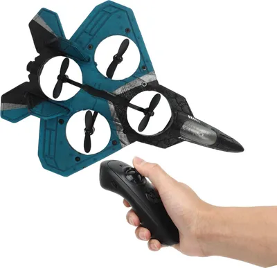 Image de 2.4 GHz Kids RC Glider Model LED Light Stable Flight Remote Control Plane Toy with Propeller Blue 1 Battery