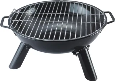 Produktbild von Multifunktionaler Grill & Feuerschale Ø46 cm – 2-in-1 Holzkohlegrill für Garten, Camping, Terrasse & Balkon – kompakter Outdoor-Grill mit Kohlerost, Grillrost & Standbeinen aus Stahl
