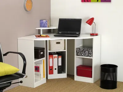 Produktbild von Eckschreibtisch Weiß, 94 x 94 x 83.4