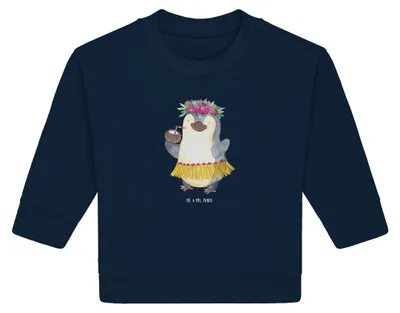 Produktbild von Mr. & Mrs. Panda Organic Baby Pullover Pinguin Kokosnuss 6. - 12. Monat - French Navy - Geschenk, Urlaub, Hawaii, Bullover, Erholt