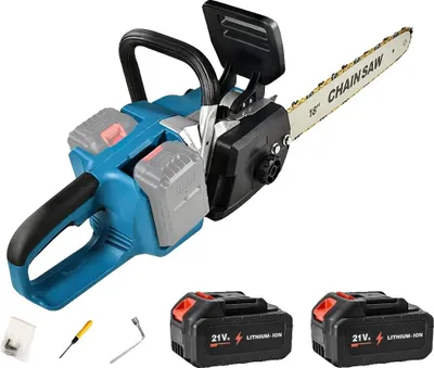 Obrázok produktu pre Elektrická reťazová píla, bezdrôtová, s vysokým výkonom, s 2 batériami