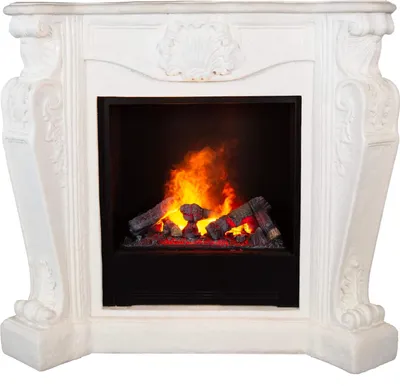 Image de Xaralyn cheminée à vapeur d'eau - Louis EC6-W - blanc pierre naturelle - avec télécommande - Opti-Myst cheminée électrique - cheminée encastrable incluse - cheminée décorative