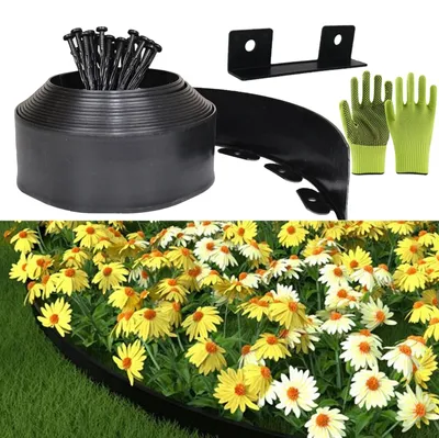 Immagine prodotto di Elzusha - Barriera di separazione flessibile in plastica con 30 picchetti, 10 cm x 10 metri
