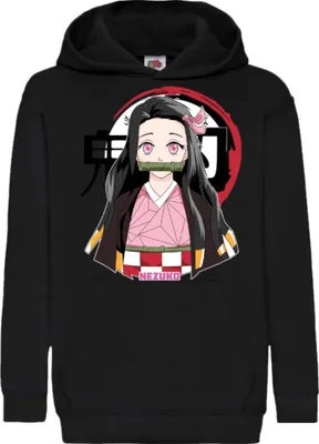 Immagine prodotto di Felpe con cappuccio per bambini Anime Manga Demon Anime Slayer Nezuko Kamado 05 Tanjiro Sister, 5-6 Jahr - 116 / Noir