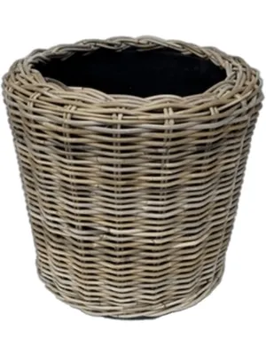 Zdjęcie produktu dla Van der Leeden Obal Drypot Obal Rattan - okrągły szary, průměr 34 cm