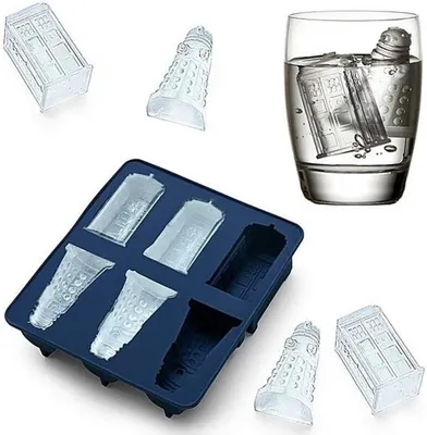 Productafbeelding van Silicone Ice Cube Tray en Chocolate - Snoep - Koekjes Mold Maker - Tardis en Daleks