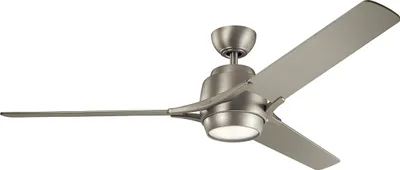 Obrázek produktu pro Tichý stropní ventilátor Elstead Zeus s LED osvětlením Ø152cm dřevo + dálkové ovládání stříbrný