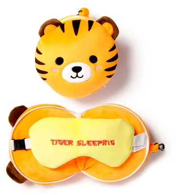 Obrázok produktu pre Cestovný vankúšik a maska na oči Relaxeazzz Adoramals Tiger