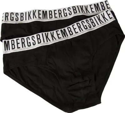Obrázek produktu pro BIKKEMBERGS pánské slipy, 2-pack - BI-PACK BRIEFS, elastická bavlna, pásek s logem, černá M