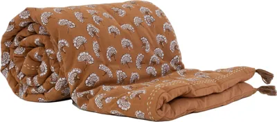 Produktbild von Bedruckte Steppdecke aus 100 % Baumwolle mit Pompons