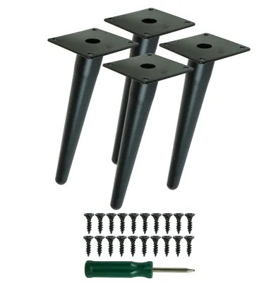 Produktbild von Schräg stehende Stahlbeine 25 cm, Set mit Schrauben, schwarz, 4 Stück