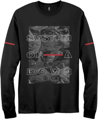 Produktbild von System Of A Down - "Eye Collage" T-Shirt für Herren/Damen Uni Langärmlig RO2239 (XL) (Schwarz)