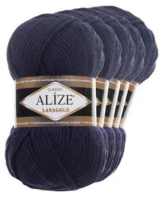 5 x 100g Strickgarn ALIZE Lanagold marine