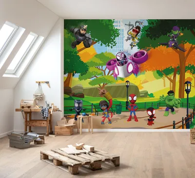 Zdjęcie produktu dla Fototapeta z włókniny -Spidey Scavenger Hunt - rozmiar 300 x 250 cm