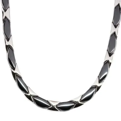 Produktbild von Damen Collier aus Keramik schwarz und Edelstahl 48 cm lang kürzbar