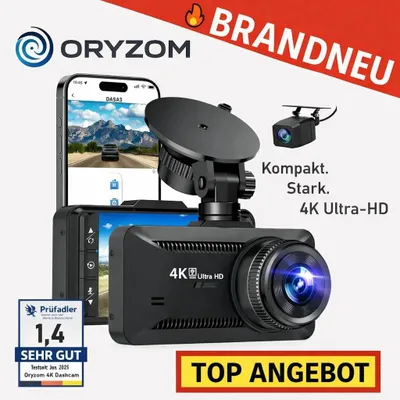 Produktbild von Oryzom™ 4K Dashcam Vorne & Hinten Wifi Nachtsicht Parküberwachung G-Sensor 170°