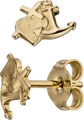 Produktbild von Ohrstecker Glaube Liebe Hoffnung 333 Gold Gelbgold matt Ohrringe Goldohrringe