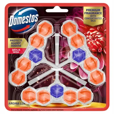 Zdjęcie produktu dla Domestos Aroma Lux Dahlia Wish Kostka toaletowa 3 x 50g
