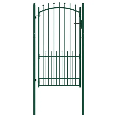 Zdjęcie produktu dla vidaXL Brama ogrodzeniowa z kolcami stalowymi 100x175 cm Zielona