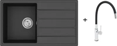Productafbeelding van Spoelbak SAT, zwart, model SETSATSINK8 - Artikelnummer: SETSATSINK8