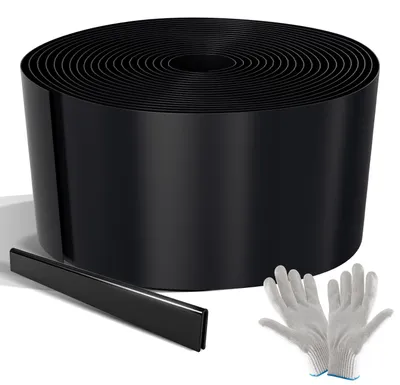 Produktbild von Faziango Rasenkante 15 cm x 10 m Trennrand Beet Zaun Flexibel Pflanzenschutz Garten Einfassung Schwarz