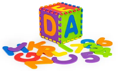 Produktbild von ECOTOYS ECOEVA002 Lernmatte aus Schaumstoff, Puzzle, Buchstaben und Zahlen, 178 × 178 cm, 36 Teile