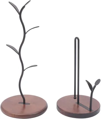 Obrázek produktu pro 4ks Vertikální police Držák hrnku na kávu 40 cm Kuchyňský stojan na role Kuchyňský držák papíru 28 cm pro kuchyň černou