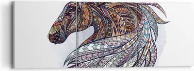 Produktbild von Bild auf Leinwand - Leinwandbild - Pferd Eleganz Grafik Kopf - 90x30cm - Wand Bild - Wanddeko - Leinwanddruck - Bilder - Kunstdruck - Wanddekoration - Leinwand bilder - Wandkunst - CA90x30-3088
