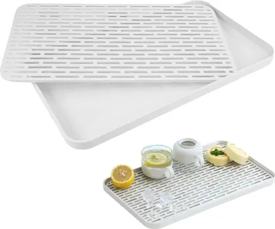 Produktbild von Afdruipmat - multifunktionales Abtropfgestell für Geschirr - 31 x 17,5 x 2,2 cm - weiß