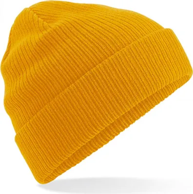 Produktbild von Beechfield B50 | Herren Organic Baumwolle Beanie - Farbe: Mustard - Größe: One Size