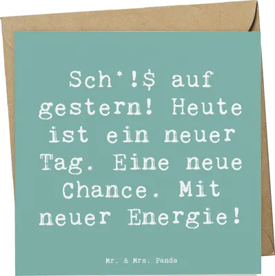 Produktbild von Mr. & Mrs. Panda Grußkarte Spruch Selbstzweifel Neuanfang - Meeresbrise - Geschenk, Klappkarte, doppelkarte, Kraftvoller, Stimmungen, Gefühle, Inspirierender, faltkarte